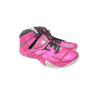 Nike Lebron James Zoom Soldiers Basketball Shoes Pink/Grey 10.5 US